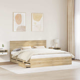 Bed Frame with Drawer Sonoma Oak 180 x 200 cm Engineer Wood 3410681