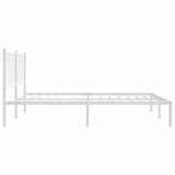 Metal Bed Frame without Mattress with Headboard White 180x200cm 376181