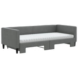 Daybed with Trundle and Mattresses Dark Grey 90x190 cm Fabric 3196650