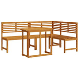 Garden Bench Set 3 pcs Brown Solid Acacia Wood 3328692