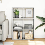 Room Divider Bookcase Concrete Grey 69,5x29x103,5 cm Engineered Wood 858015