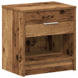 Bedside Cabinets 2 pcs with Drawer Old Wood 39x28x41 cm 858764