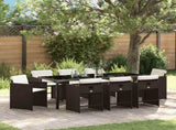 Garden Dining Set 9 pcs Brown Poly Rattan 3380700