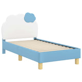 Toddler Bed Frame with Headboard Blue 70 x 140 cm PU 42011015