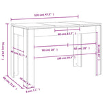 Dining Table Concrete Grey 120x60x76 cm Engineered Wood 800760