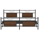 Metal Bed Frame without Mattress Brown Oak 180x200 cm Super King 3325103