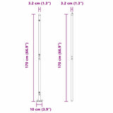 Fence Post 7 pcs Grey Steel 42004312