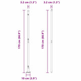 Fence Post Other 26 pcs Silver 3.2 x 3.2 x 88.5 cm Steel 3350251