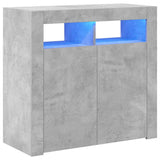 Sideboard with LED Lights Concrete Grey 80x35x75 cm 804332