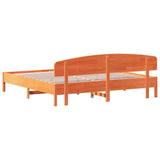 Bed Frame without Mattress Wax Brown 200x200 cm Solid Wood Pine 3207196