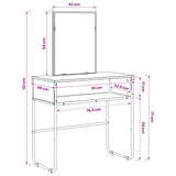 Dressing Table Black Oak 81 x 40 x 131 cm Engineered Wood 8007689