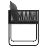 Chair with Cushion 4 pcs Black and Anthracite PE Rattan 42003027