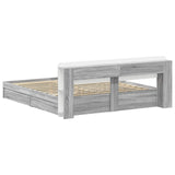 Bed Frame with Storage Grey Sonoma 200 x 200 cm Engineered Wood 3433607