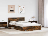 Bed Frame with Drawer Smoked Oak 120 x 190 cm Engineered Wood 3408285