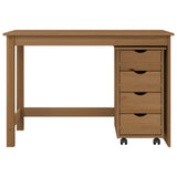 Desk Cabinet Set 2 pcs Honey Brown Solid Pine Wood 3438770