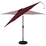 Garden Parasol with LED Lights and Base 300 x 300 cm Polyester 42036271