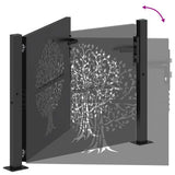 Garden Gate with Lock Black 110 x 105 cm Powder-coated steel 42015884