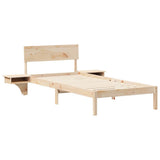 Bed Frame with Headboard Brown 90 x 190 cm Solid Pine Wood 873469