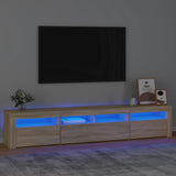 TV Cabinet with LED Lights Sonoma Oak 210x35x40 cm 3152732