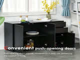 High Gloss Frame Sideboard, Push-Open Design with 2 Drawers for Living Room, Bedroom, 74H x 79W x T3398P343440