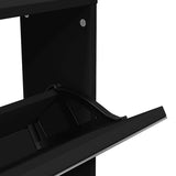 Shoe Cabinet with Mirror 5-Layer Black 63x17x169.5 cm 3228280