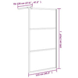Shower walls Black 115 x 195 cm Glass and Aluminium 151875