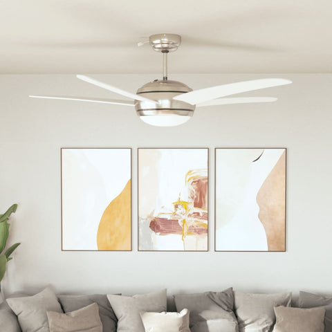 Ornate Ceiling Fan with Light 128 cm White 50538