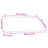 Retractable Awning Anthracite 350x150 cm Fabric and Steel 368755