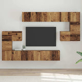 TV Cabinet Set Wall-mounted 10 pcs Old Wood Engineered Wood 3393318