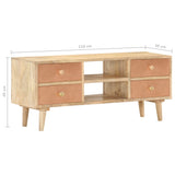 TV Cabinet 110x30x45 cm Solid Mango Wood 287874