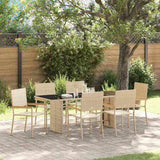 Garden Dining Set 7 pcs Beige Poly Rattan 3365426