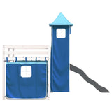 Bunk Bed without Mattress with Slide and Curtains Blue 90x200 cm 3284192