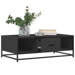 ZNTS Coffee Table Black 100x57x35 cm Engineered Wood and Metal 848759