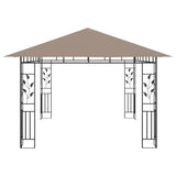 Gazebo with Mosquito Net 4x3x2.73 m Taupe 180 g/m 312252
