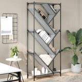 Bookcase Grey Sonoma 79x30x180 cm Engineered Wood and Metal 845434