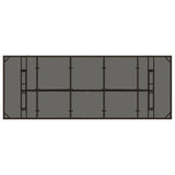 Garden Table with Glass Top Brown 240x90x75 cm Poly Rattan 365598