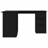Desk with Drawer Black Oak 145 x 100 x 76 cm Engineered Wood 862006
