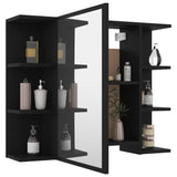 Bathroom Mirror Cabinet Black 80x20.5x64 cm Engineered Wood 802607