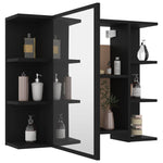 ZNTS Bathroom Mirror Cabinet Black 80x20.5x64 cm Engineered Wood 802607