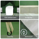 Family Tent with Roof Green and Beige 622 x 295 x 238 cm 4100700