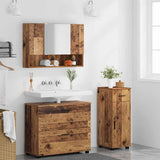 Bathroom Furniture Set 3 pcs Old Wood Engineered Wood and Metal 3393041
