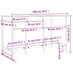 ZNTS Bar Table Honey Brown 180x80x110 cm Solid Wood Pine 822165