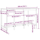 ZNTS Bar Table Honey Brown 180x80x110 cm Solid Wood Pine 822165