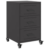 Bedside Cabinet Black 36x39x59 cm Steel 846728