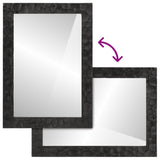 Bathroom Mirror Black 50x70x2.5 cm Solid Wood Mango and Glass 356850