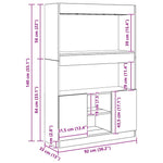 Highboard Artisian Oak 92x33x140 cm Engineered Wood 3309617