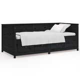 Day Bed without Mattress Black 90x200 cm Solid Wood Pine 820905