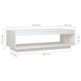 Coffee Table White 110x50x33.5 cm Solid Pinewood 808509