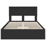 Storage Bed with Headboard Black 120 x 200 cm Engineered Wood 3410813