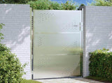 Garden Gate 85 x 120 cm Stainless Steel Silver Lockable 3402580